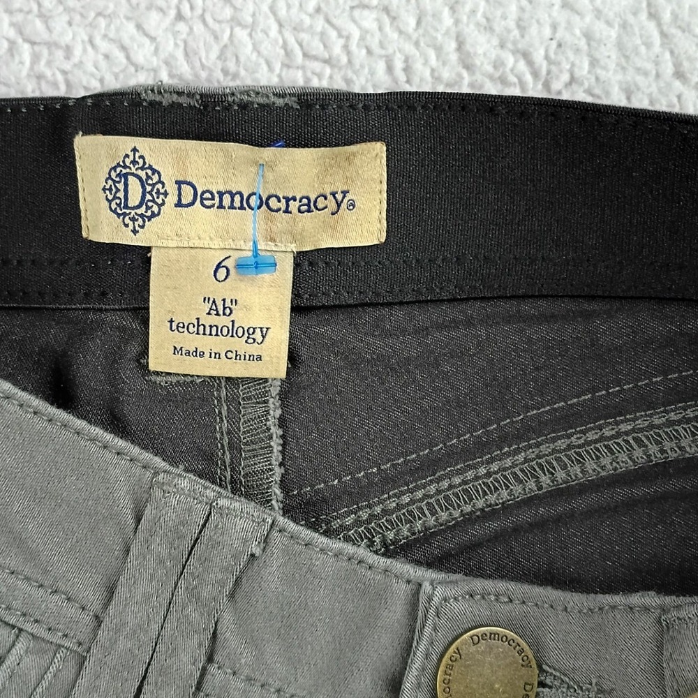 Democracy Ab Technology Ankle Pants Womens 6 Olive Green Slimming Stretch Skinny - Picture 6 of 13